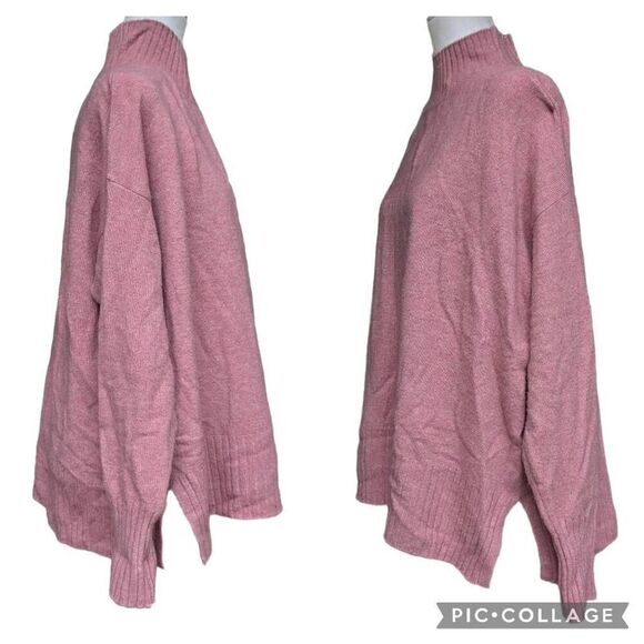 The Limited Coral Pink Mock Neck Sweater Pullover Long Sleeve Size L Relaxed Fit - Picture 4 of 8